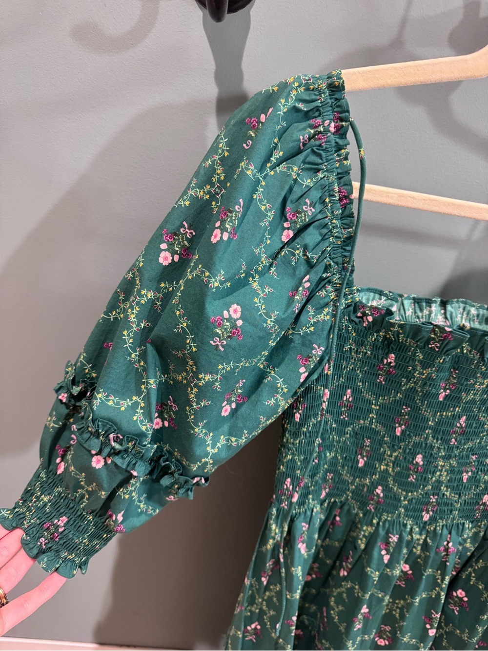 Hill House nap dress emerald trellis xs - Picture 3 of 4